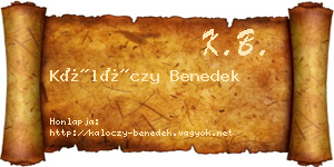 Kálóczy Benedek névjegykártya