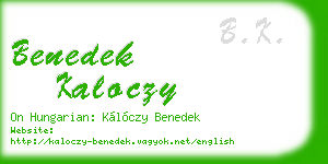 benedek kaloczy business card